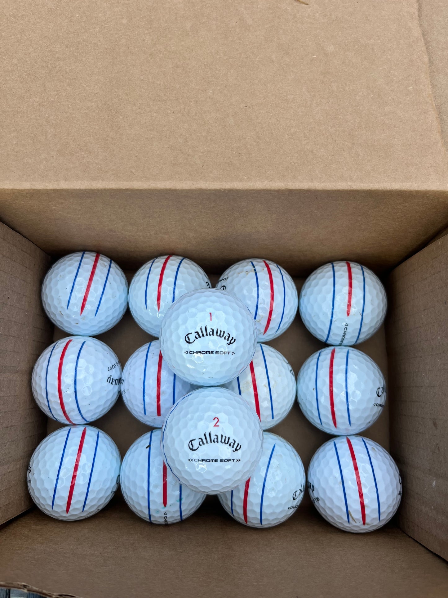 12 x Premium Callaway Chrome Soft Triple Track Golf Balls – White