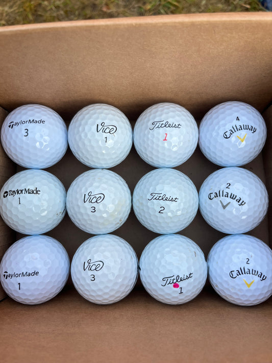 12 x Premium Golf Balls – Mixed Brands
